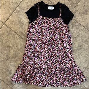 Old Navy Kids Floral Dress - Black and Pink